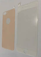 Стекло (защитное) екрана iPhone 8+ 3D 2in1 Белый+Gold (комплект)