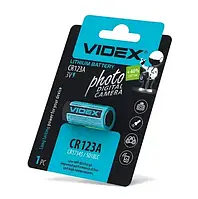 Батарейка лужна Videx 123 (lithium, 3V, блистер, 1шт)