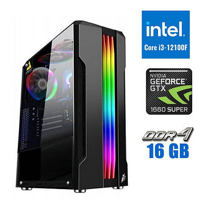 Новий ПК MT/ Core i3-12100F/ 16 GB RAM/ 500 GB SSD/ GeForce GTX 1660 Super 6GB/ 500W, фото 1