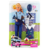 Детская кукла в наряде полицейской Defa Lucy Bambi, в комплекте платье, с акссесуарами, 29 см., синяя