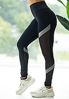 Женские лосины для спорта с высокой посадкой Спортивные лосины для фитнеса со вставками Одежда для йоги 44/46, M