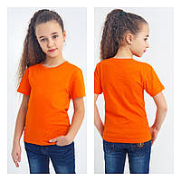 Футболка дитяча помаранчева дівчинці та хлопчику, на фізкультуру в садок і школу, дитячі футболки помаранчеві