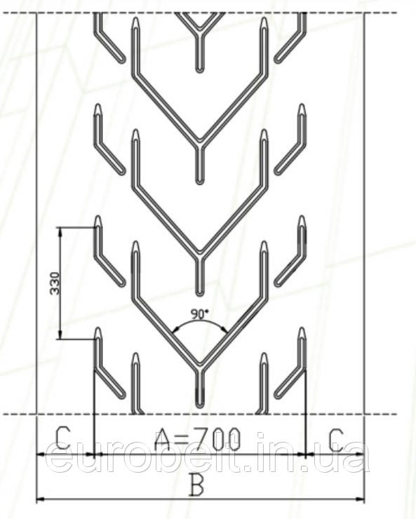 Шевронна стрічка EP 500/3+1RC 10/3 F70 1200*19000 тип гуми SUPRA виробництва "SAVA", (товщина 16 мм)