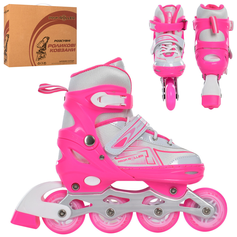 Роликові ковзани A 4148-M-P (35-38) (1 шт.), розд., шнур + бакля, ал., фото 1
