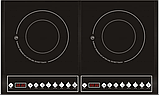 Індукційна плита на 2 конфорки VOV VIC 1480 2000+2000Вт. Терморегулятор, Таймер, фото 2