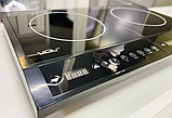 Індукційна плита на 2 конфорки VOV VIC 1480 2000+2000Вт. Терморегулятор, Таймер, фото 4