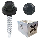 Покрівельний саморіз 4,8х35мм для дерева профнастилу та металочерепиці Etanco GT F2 Z14 Польща RAL 7016, фото 2