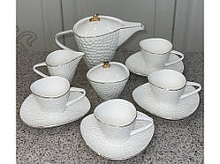 💚Сервіз порцеляновий чайний, з 11 предметів, стильний, вишуканий Білий