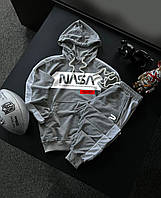 Спортивный костюм Nasa с лампасами мужской весенний осенний серый Комплект Наса Худи + Штаны весна осень