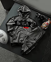 Спортивный костюм Nasa с лампасами мужской весенний осенний антрацит Комплект Наса Худи + Штаны весна осень