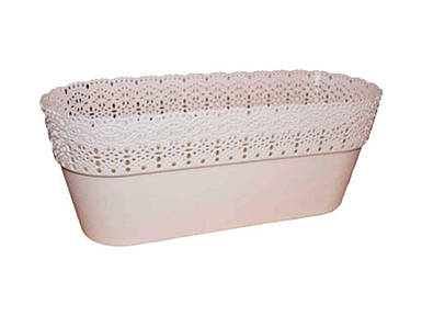 Горщик для квітів пластик Белла овальний 300 67-рожевий пудра 688-67 1,4л ТМ LAMELA