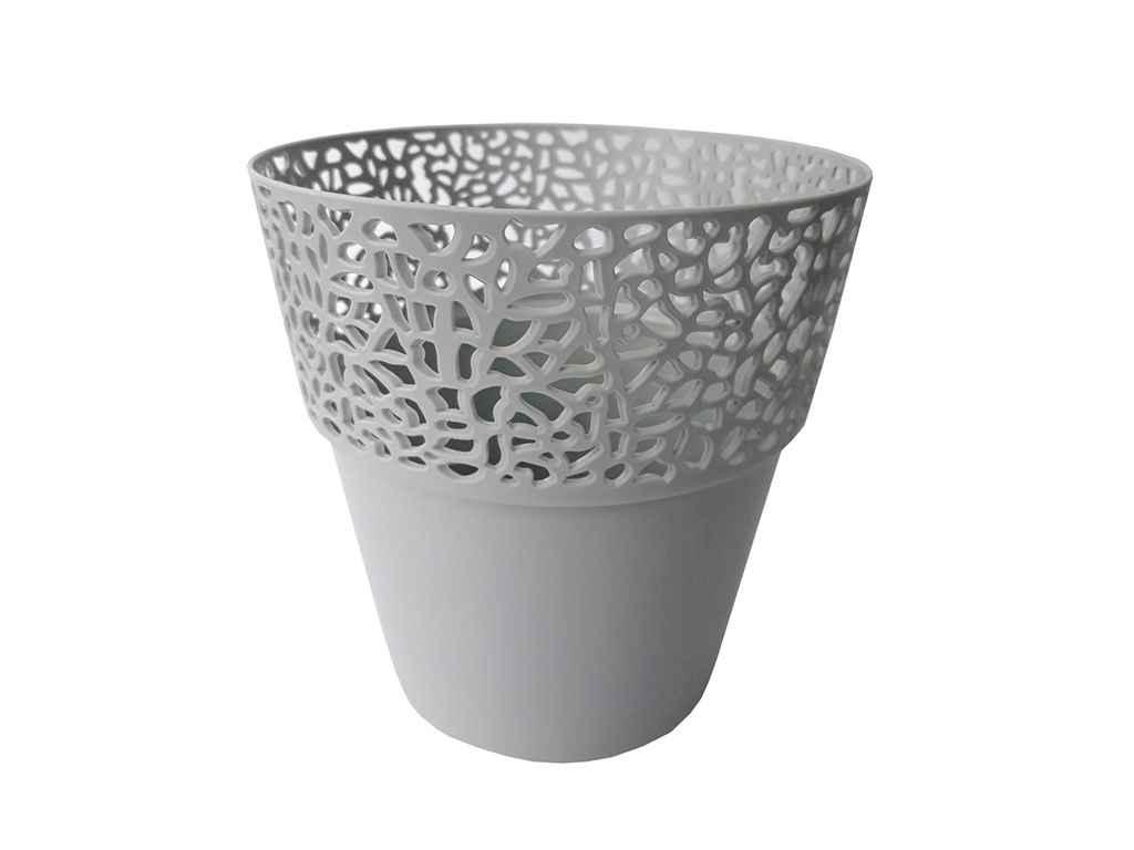 Горщик для квітів пластик Роса 130 69-св.сірий 656-69 600мл ТМ LAMELA