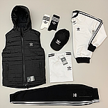 Чоловічий спортивний костюм Adidas весна-осінь. Костюм спортивний Адідас з жилеткою (безрукавкою) комплект Туреччина, фото 2