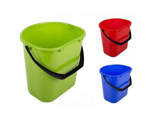 Відро пластикове 12л. пристінне без кришки червоний ТМ LAMELA, фото 1