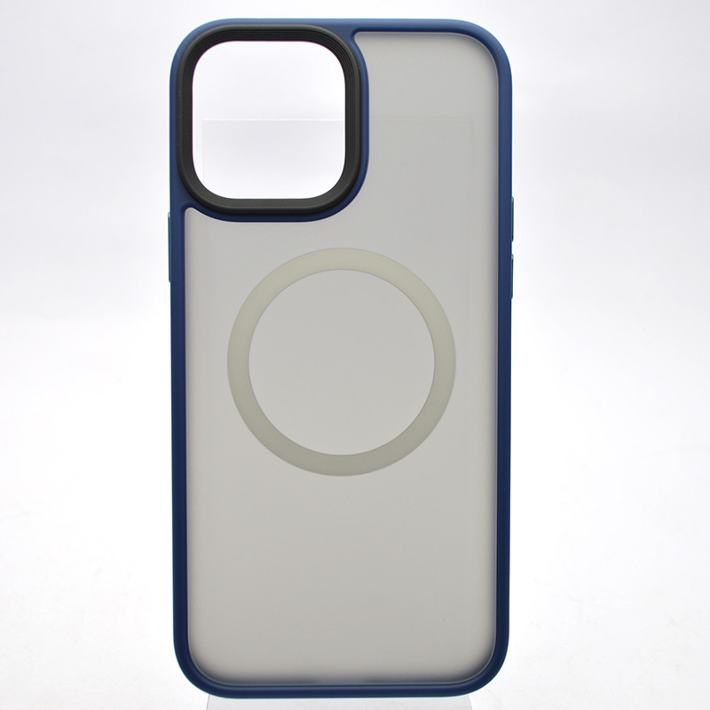 Чохол накладка Metal Buttons з MagSafe для iPhone 13 Pro Max Blue, фото 1