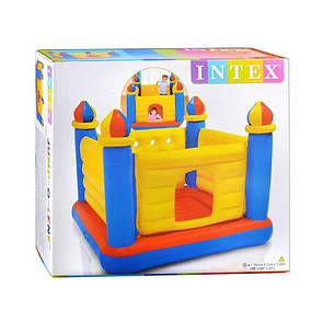 Великий ігровий дитячий надувний батут для будинку вулиці Intex «Замок», 175x175x135 см