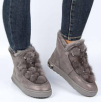 Женские зимние ботинки на низком ходу MM8, Серый, 36