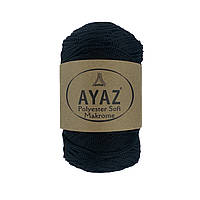 Ayaz Polyester Soft Makrome (Аяз Макроме) № 1217 черный (Пряжа макраме, для сумок)