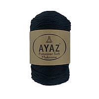 Ayaz Polyester Soft Makrome (Аяз Макроме) № 1217 чорний (Пряжа макраме, для сумок)