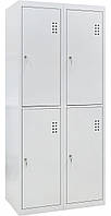 Шкаф металлический одежный ШО-400/2-4 1800(в)х800(ш)х500(гл)для раздевалок и гардеробов на 4 секции, шкаф для