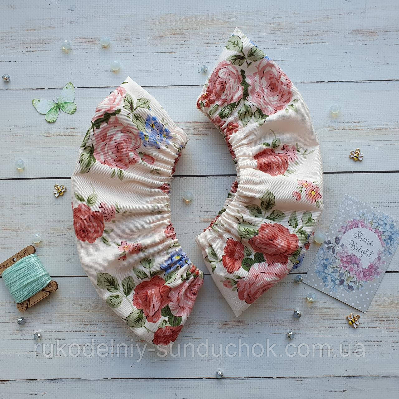 Чохол-захист на раму ТМ "Арабеска" шириною 32 см Троянди та незабудки, фото 1