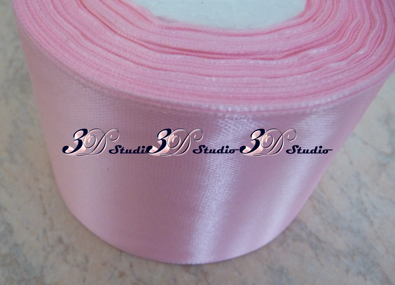Стрічка атласна №04 (світло-рожевий) завширшки 5 см, фото 1