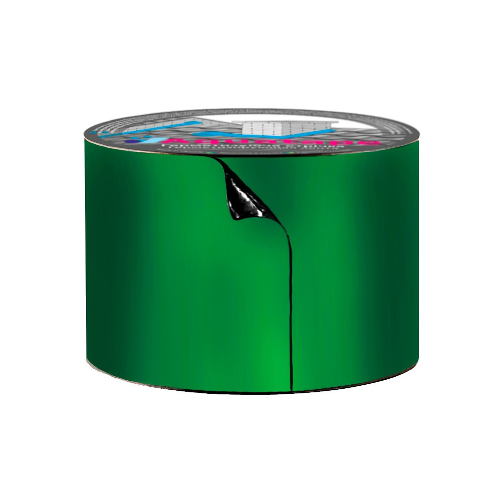 Покрівельна стрічка примикання 100мм (10м) алюміній+бутилкаучук (6002 зелена), фото 1