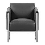 М'яке крісло-диван Аміго Richman 67х70 см з підлокітниками на металокаркасі оббивка шкірозам сірий, фото 6
