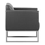 М'яке крісло-диван Аміго Richman 67х70 см з підлокітниками на металокаркасі оббивка шкірозам сірий, фото 5