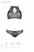 Комплект: бра, трусики з ажурним декором та відкритим кроком URSULA SET L/XL, white, фото 5