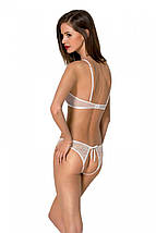 Комплект із бра, трусиків з ажурним декором та відкритим кроком Passion URSULA SET XXL/XXXL, white, фото 2