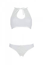 Комплект із бра, трусиків з ажурним декором та відкритим кроком Passion URSULA SET XXL/XXXL, white, фото 3