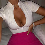 Жіночий топ із коротким рукавом і блискавкою на грудях (р. 42-44) 1171028r, фото 2