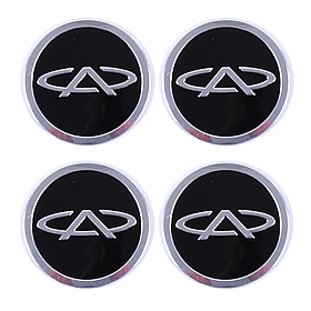 Наклейка ємблема на колісний ковпак або диск d 60 мм Chery чорна (4 шт.)