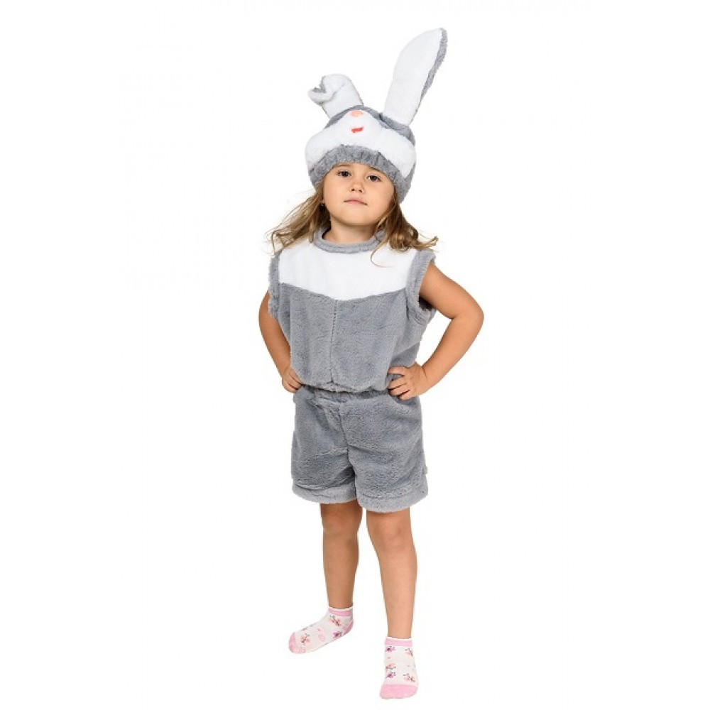 Дитячий карнавальний костюм Кролика з кофтою сірий, фото 1