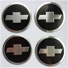 Наклейка ємблема на колісний ковпак або диск d 60 мм Chevrolet чорний (4 шт.)