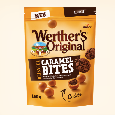 Печиво Storck Werther's Original Blissful Caramel Bites 140 г, фото 1