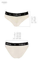 Трусики з широкою гумкою і мереживом Passion PS001 PANTIES S, ecru, фото 3