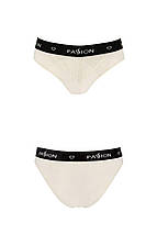 Трусики з широкою гумкою і мереживом Passion PS001 PANTIES S, ecru, фото 4