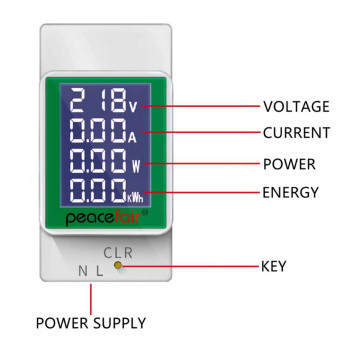 Ватраметр PeaceFair PZEM-008 (Вимірювач Напруги, Струму ,Потужності) AC 70-260V 100A