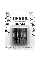 Батарейки Tesla AАA BLACK+ LR03 / BLISTER FOIL 4 шт.