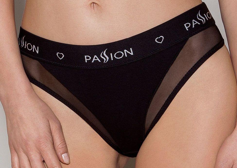 Трусики з прозорою вставкою Passion PS002 PANTIES S, black