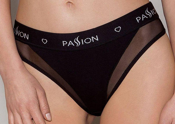 Трусики з прозорою вставкою Passion PS002 PANTIES S, black, фото 1