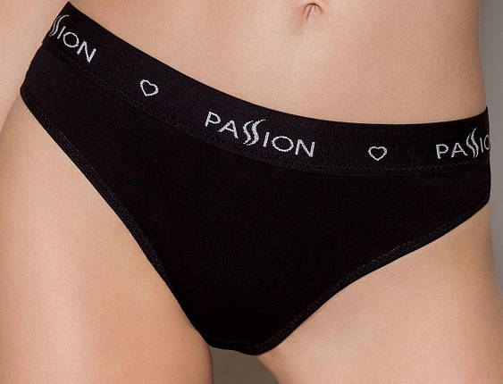 Трусики-сліпи з бавовни та еластаном Passion PS004 PANTIES XL, black, фото 1