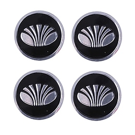 Наклейка ємблема на колісний ковпак або диск d 60 мм Daewoo чорна (4 шт.)