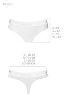 Трусики-бразиліана з бавовни Passion PS005 PANTIES L, white, фото 3