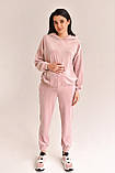 Спортивний костюм із плюшу для вагітних, пудра-рожевий, фото 2