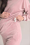 Спортивний костюм із плюшу для вагітних, пудра-рожевий, фото 5