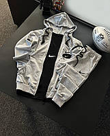 Комплект мужской Nike весенний осенний летний Спортивный костюм + Футболка серый Найк весна осень лето