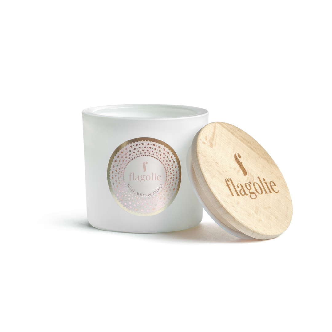 Натуральна Ароматична Свічка 100% соєвий віск Big Glam Candle Flagolie 170g (0032) Strawberry and Wild Raspberry